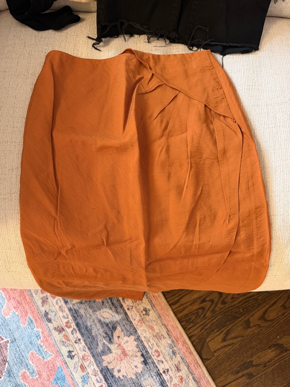 Vince Rust Orange Midi Slit Skirt
